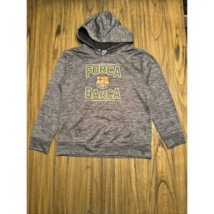 FCB Forca Barca Youth Boys Hoodie Sweatshirt Sz Large